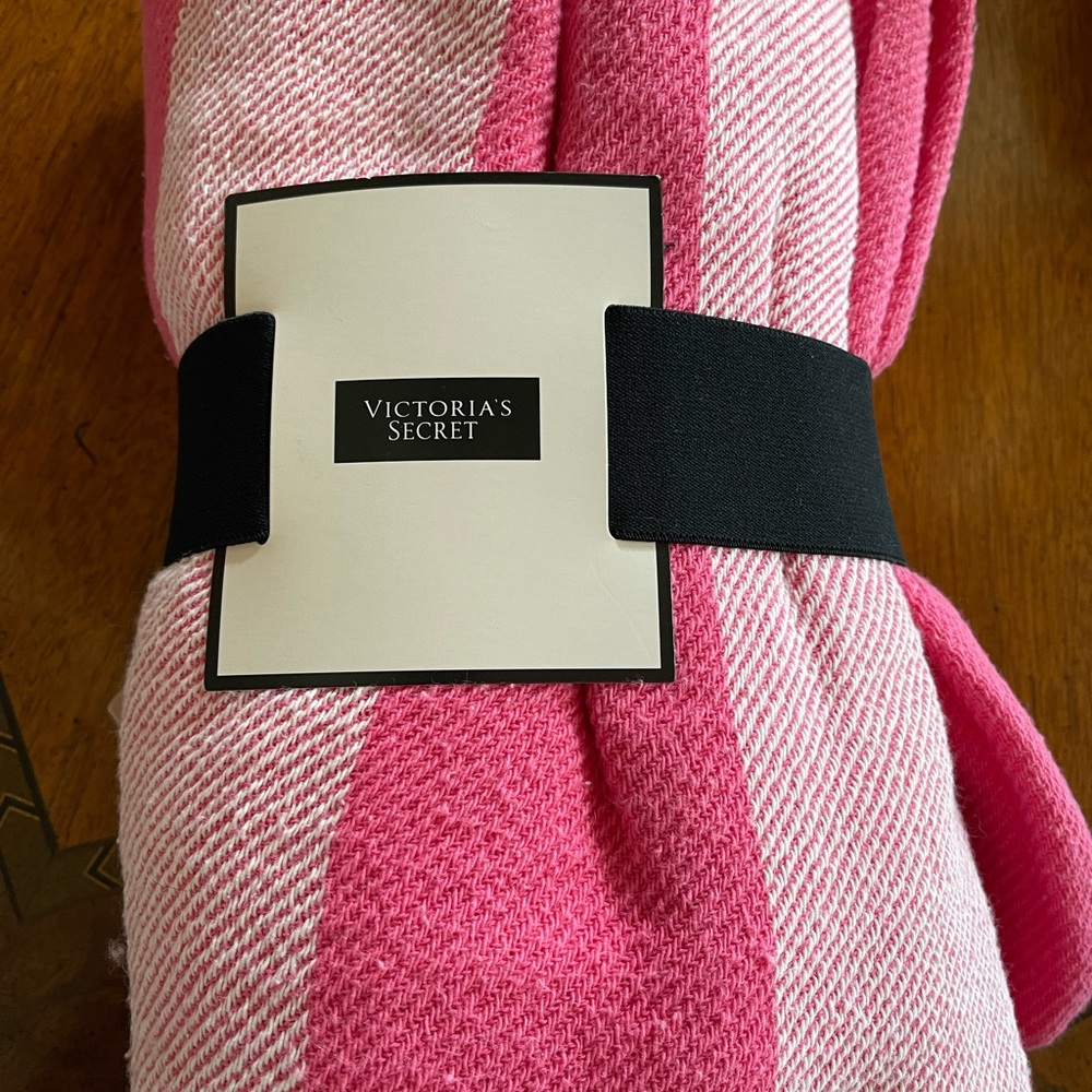 Victoria's Secret Pink Striped Blanket
